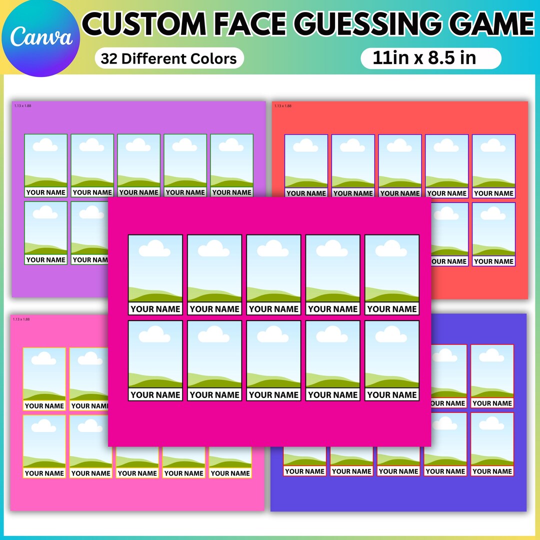Custom Face Guessing Game Template | Editable Canva Party Game ...