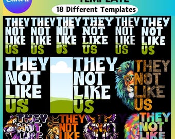 18 They not like us Canva Editable Template, 18 Different Design Template, They not like us Canva Frame, Canva Drag and Drop, Trending Frame