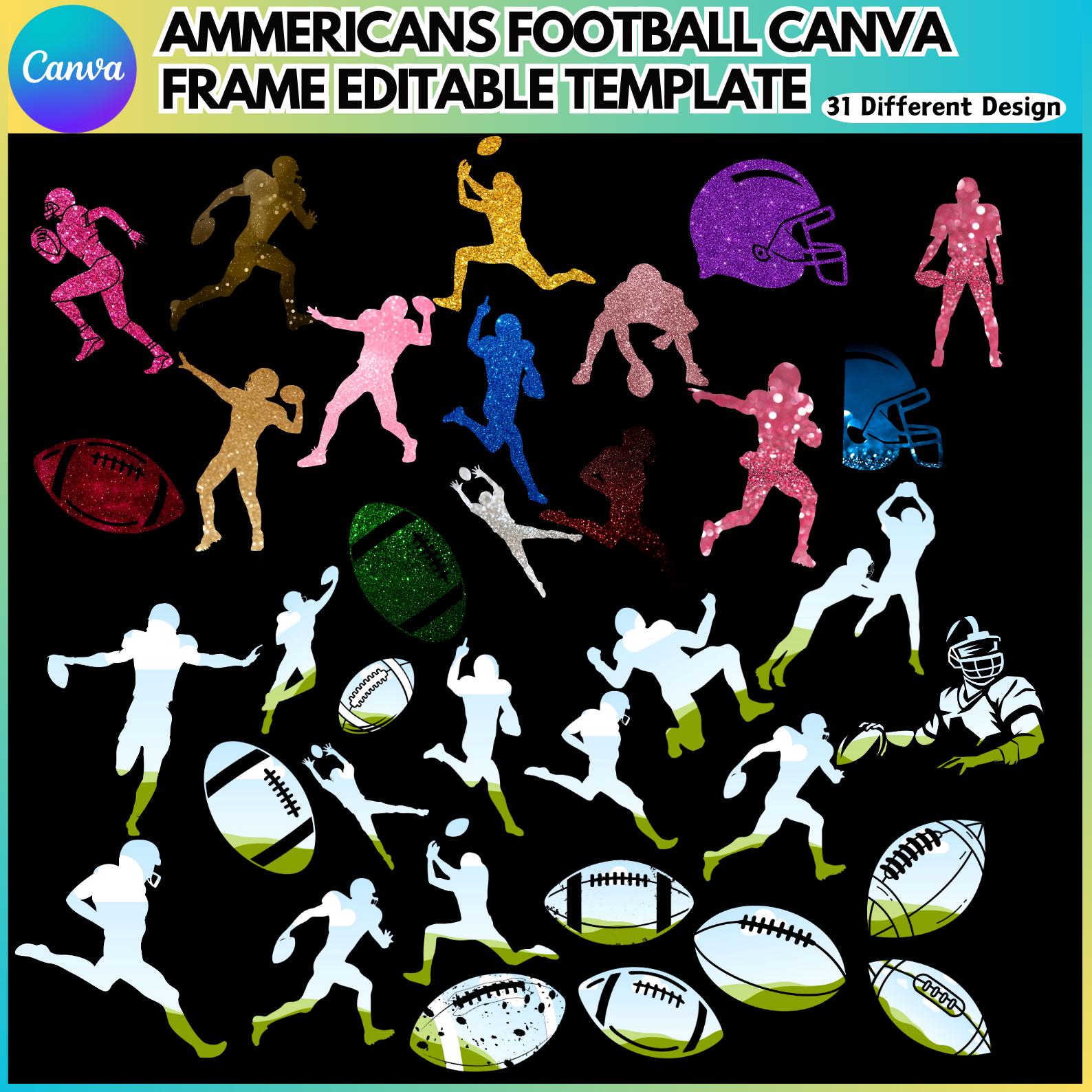 American Football Frame Computer American Football Frames Canva Editable Template, Make Your Own ...