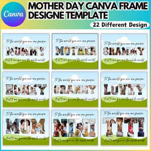 Mother&#39;s Day Canva Frame Editable Template, 22 Mom Canva Frame Bundle, Wear Heart On Sleeve Canva Template, The Best Mom Ever Canva Template