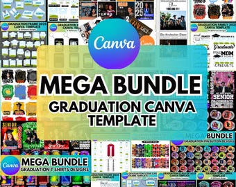 Graduation Mega bundle Template, Grad Newspaper, Congrats Bootleg, Senior Canva Frame, Graduation Stole,Grad Paddle, Free Bounce Years Book