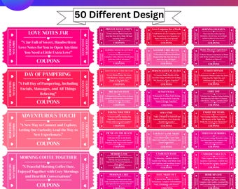 Editable Love Coupons Template | Romantic Gift Coupons | Adult Valentine’s Day Coupon Book | Printable Birthday & Anniversary Gift |