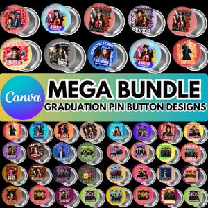 Graduation Pin Button Canva Editable Template, Congratulation 2025 Button Template, Graduation Template, Digital Download