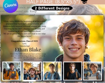 Yearbook Ad Canva Editable Template, Senior Yearbook Ad Template, Graduation Yearbook Template, Canva Senior, High School Tribute Layout