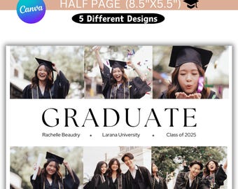 Half Page Yearbook Ad Canva Editable Template, Senior Yearbook Ad Template, Graduation Yearbook Template, Canva Senior Tribute Ad
