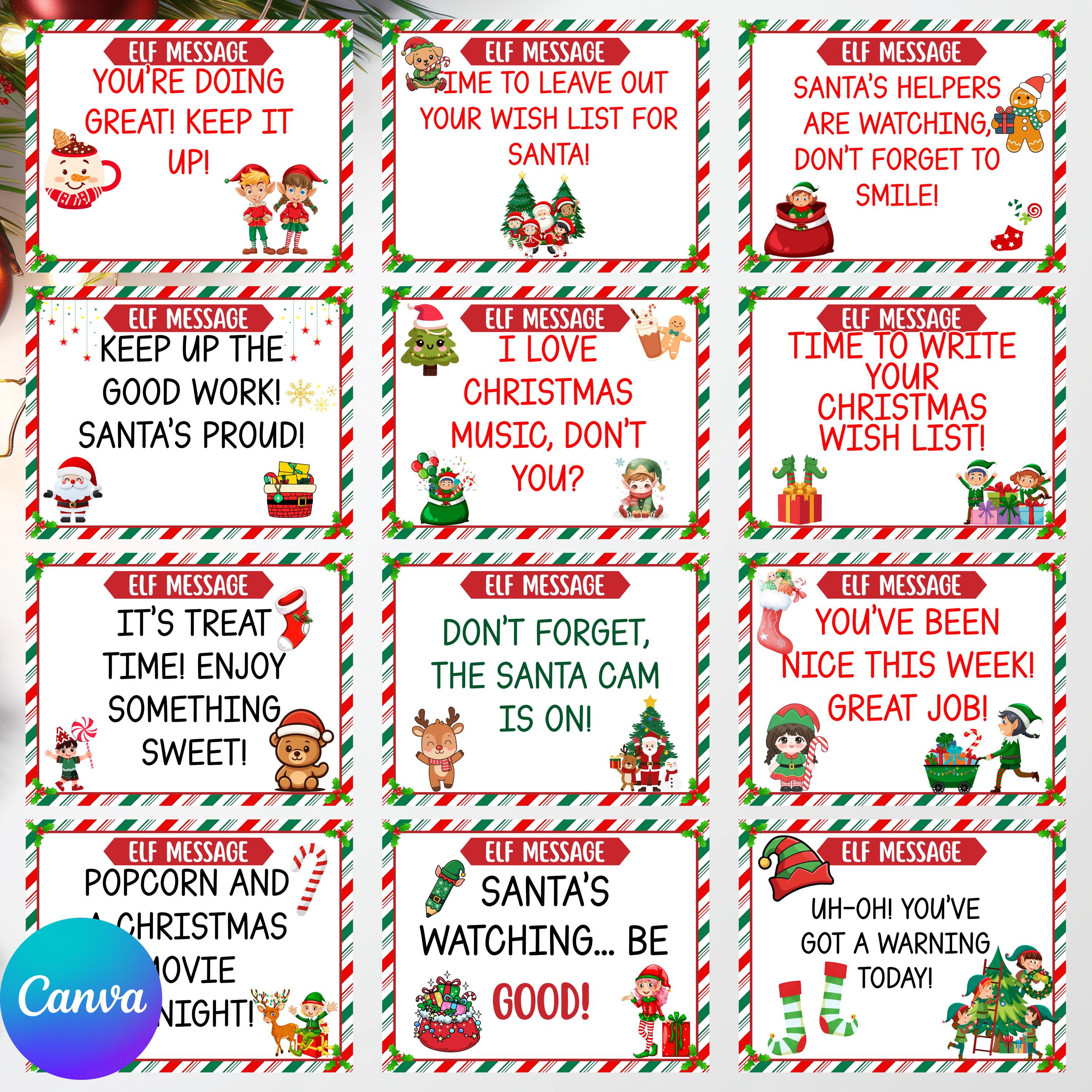 Elf Notes Printable, Elf Notes Template, Christmas Elf Letters ...