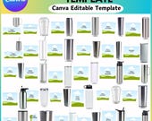 Tumbler Canva Editable,Canva Tumbler Templates Tumbler Template jar Bundle, Canva Glass Templates, Tumbler Wrap Template, Drag and Drop