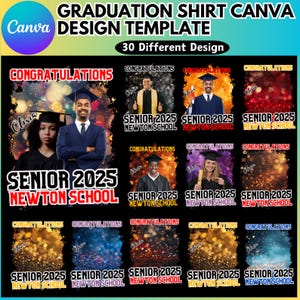 Senior 2025 Grad School Canva Editable Template, 2025 Grad School Shirt, 2025 Graduation, SeniorBootleg Rap Tee, Digital Download