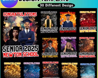 Senior 2025 Grad School Canva bearbeitbare Vorlage, 2025 Grad School Shirt, 2025 Abschlussfeier, SeniorBootleg Rap Tee, digitaler Download