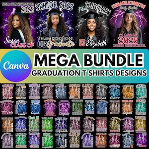 2025 Graduation T Shirt Canva Editable Template, Grad Bootleg Canva Template, Canva Grad T Shirt Template, Class Of 2025 Graduation T Shirt