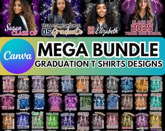 2025 Graduation T Shirt Canva Editable Template, Grad Bootleg Canva Template, Canva Grad T Shirt Template, Class Of 2025 Graduation T Shirt