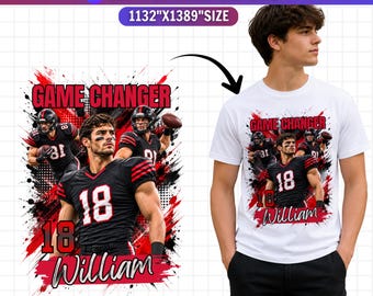 Football T Shirt Canva Template, Editable Sports Shirt Design, Team T Shirt Template, Athletic Shirt Graphic, Game Day Canva Design