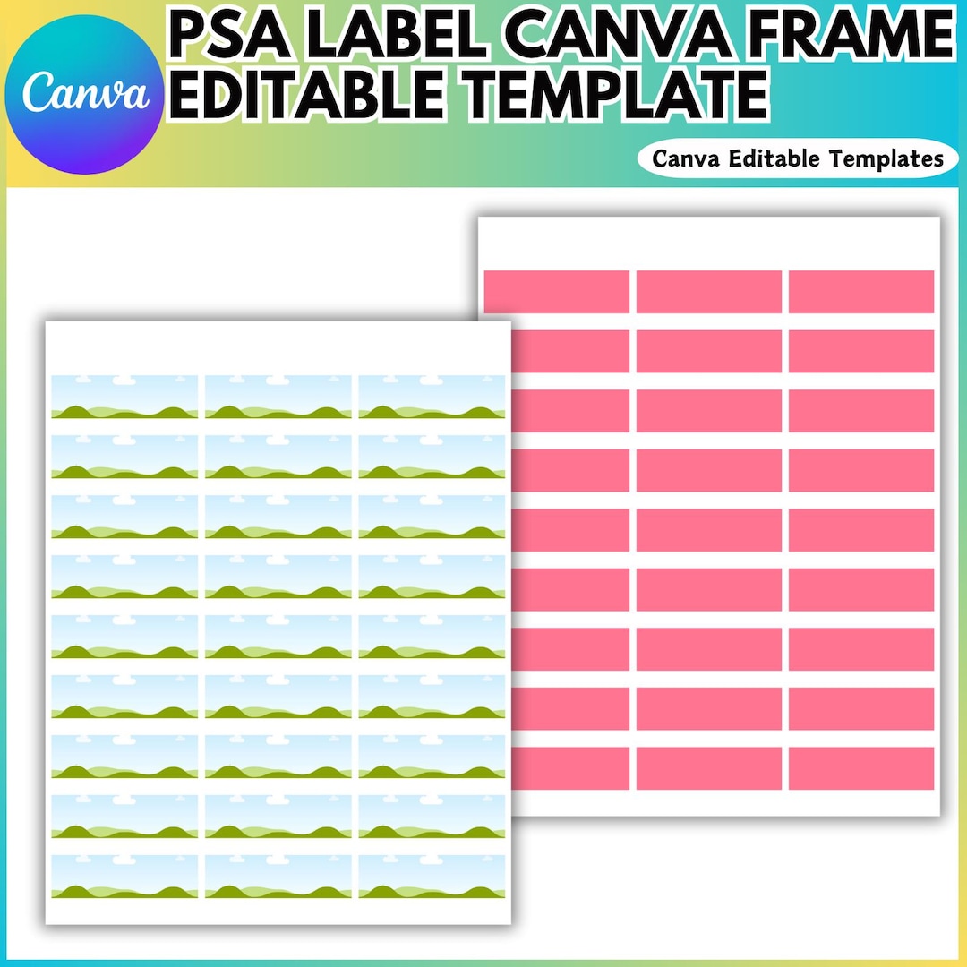 Name Labels Canva Editable Template, School Label Template, Back to ...