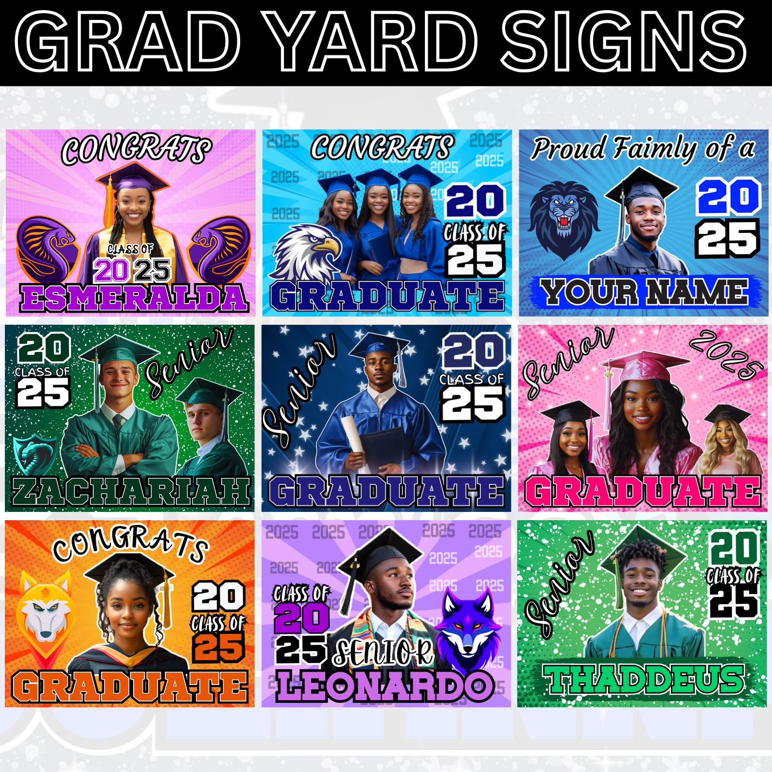Project Graduation Sign Graduation Yard Sign Canva Editable Templates, Congrats Grad Signs ...