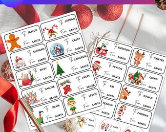 Christmas Return Address Labels, Holiday Address Stickers, Personalized Return Labels, Custom Address Label Printable, Holiday Mail Stickers