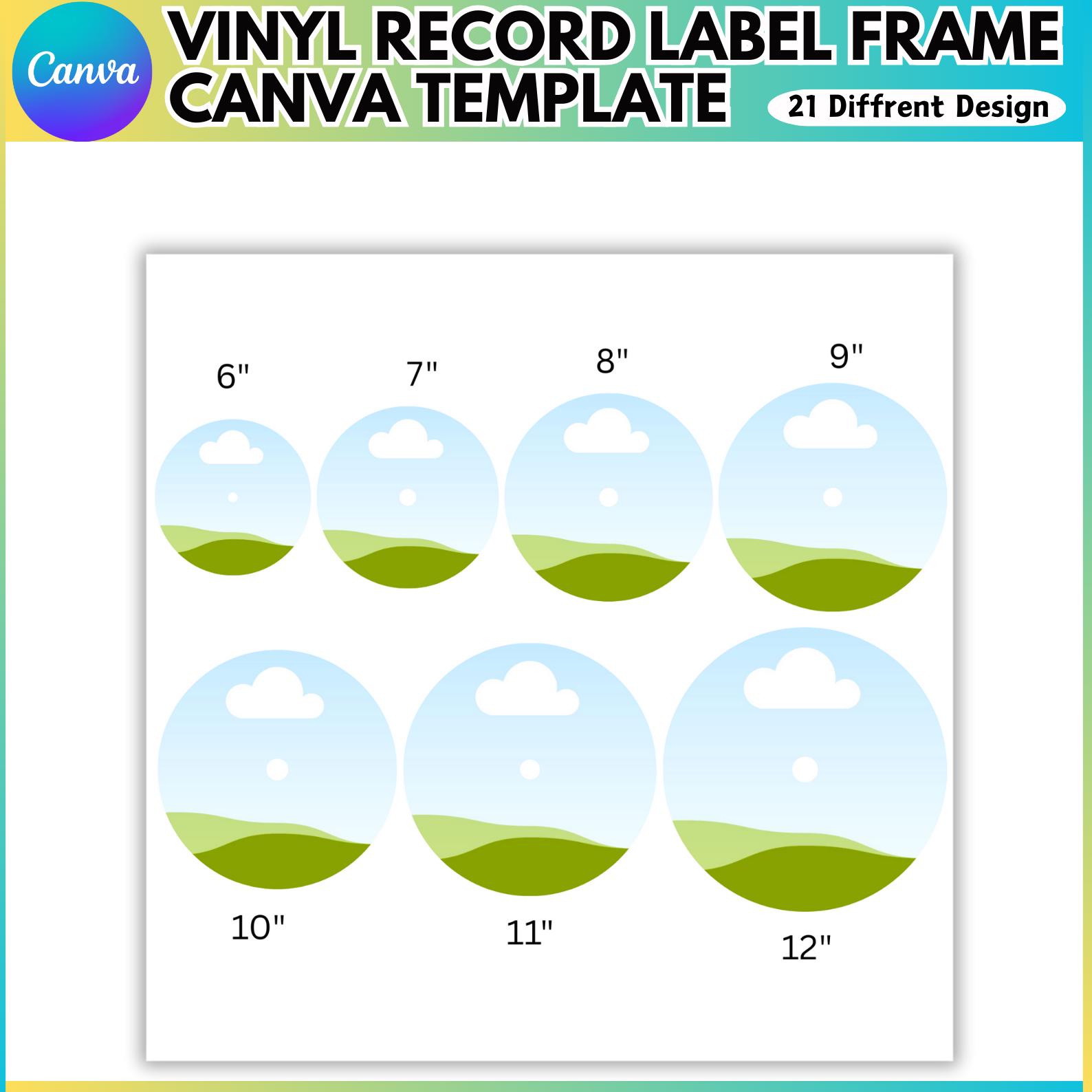 Vinyl Record Label Canva Template, Vinyl Record Frame, Blank Record ...