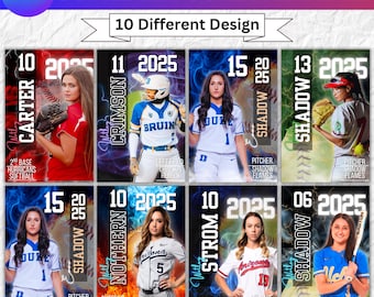 Softball Poster Photo Collage Canva Editable Template, Softball Photo Collage, Personalized Gifts, Canva Senior Night Gift, Sport Photo Gift