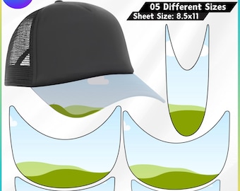 Hat Brim Canva Editable, DIY Trucker Hat Design Canva, Customizable Baseball Cap Brim SVG, Editable Digital Download, Drag and Drop