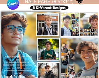 Full Page Yearbook Ad Canva Editable Template, Senior Yearbook Ad Template, Graduation Yearbook Template, Canva Senior Tribute Ad
