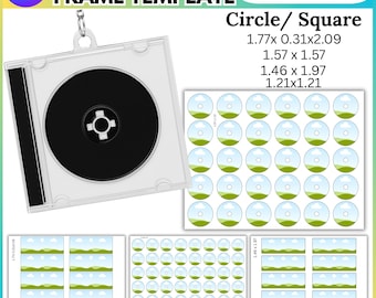 Mini Album cd Keychain Canva Editable Template, cd Case Front & Back Design, Printable 8.5x11 CD Template, Mini Photo Album PNG PDF