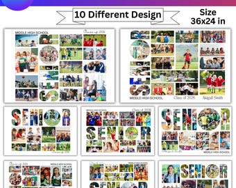 Editable 2026 Photo Collage Template, Custom New Year Printable Wall Decor, Digital