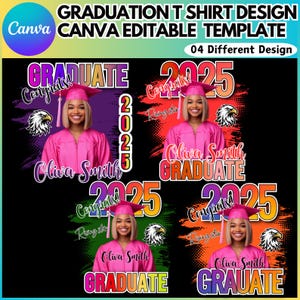 2025 Graduation T Shirt Canva Editable Template, Grad Bootleg Canva Template, Canva Grad T Shirt Template, Class Of 2025 Graduation T Shirt