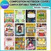 Composition Book Cover Mega Bundle, Canva Composition Notebook Design ...