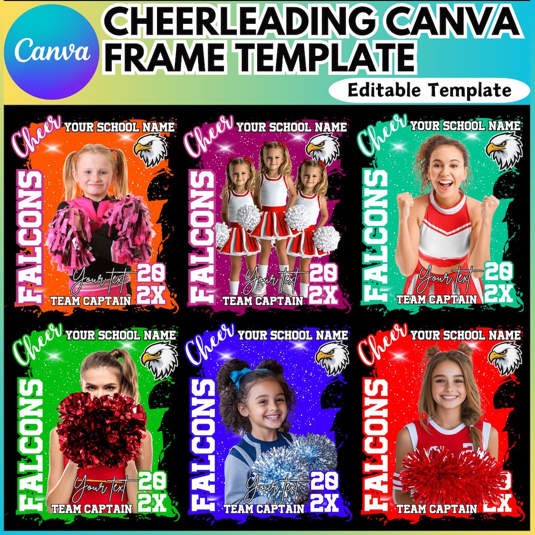 Cheerleading Canva Editable Template Sports Photography Templates