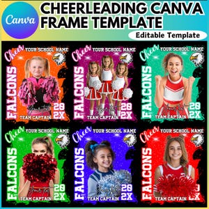 Cheerleading Canva Editable Template, Sports Photography Templates, Senior Sports Poster, Cheer & Dance Banner, Senior Night Banners