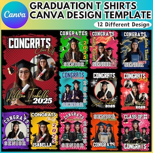 2025 Graduation Tshirt Grad Bootleg Canva Template, Graduation T Shirt Bundle, Canva Grad T Shirt Template, Class Of 2025 Graduation T Shirt