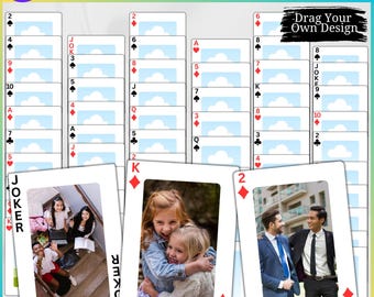 Poker Card Canva Editable Template, Play Card Canva Template, Editable Trading Card, Card Sublimation Designs, Blank Playing Cards Template