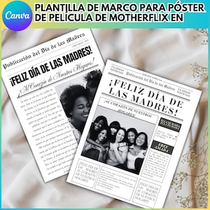 Plantilla Editable de Periódico para el Día de la Madre en Canva, Diseños de Regalos para el Día de la Madre, Mothers a Journal