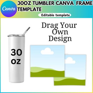 30oz Tumbler Canva Editable Template, 30oz Tumbler Sublimation Template, Tumbler Template, 30oz Tumbler Template, Tumbler Straight Template