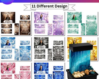 Memorial Mini Fountain Canva Editable Template Bundle, 6pcs Custom Memorial Fountain, Canva Editable Template, Custom Memorial Fountain