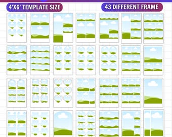 4x6 Photo Booth Canva Frame Bundle, 39 Photo Strip & Collage Templates, Editable Event Photo Frames, Wedding and Birthday Digital Download