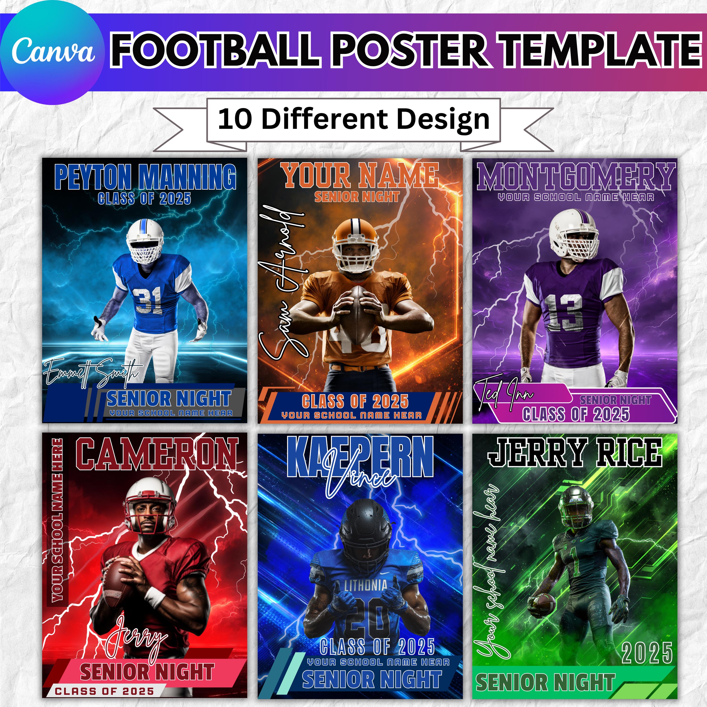 Football Poster Canva Template, Sports Background & Digital Backdrop ...