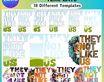 18 They not like us Canva Editable Template, 18 Different Design Template, They not like us Canva Frame, Canva Drag and Drop, Trending Frame
