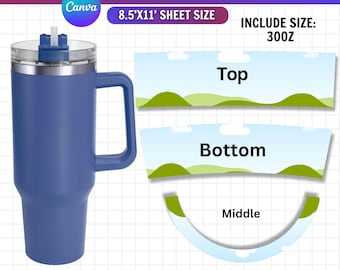 30oz Tumbler Canva Template, Editable Sublimation Wrap, 30oz Blank Tumbler, PNG SVG Files, Digital Download