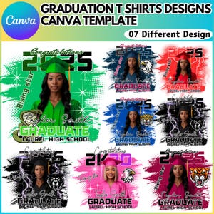 2025 Graduation T Shirt Canva Editable Template, Grad Bootleg Canva Template, Canva Grad T Shirt Template, Class Of 2025 Graduation T Shirt