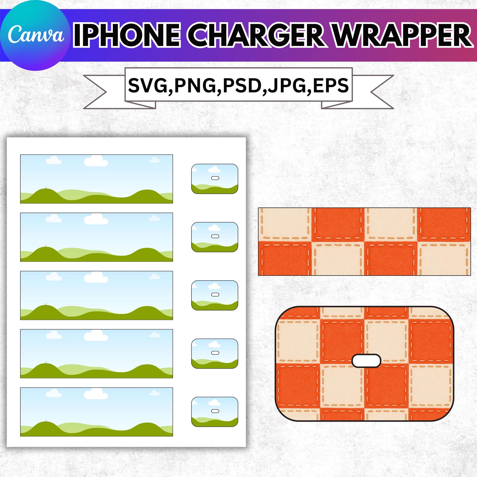 20W Phone Charger Wrapper Canva Template, Editable Charger Label ...