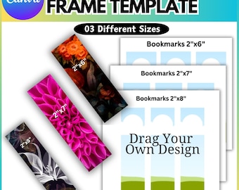 Bokmärken Canva redigerbar mall, designa dina egna bokmärken, bokmärke Canva mall, bokmärken Canva ram, digital nedladdning