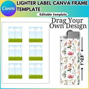 Etiqueta de isqueiro Canva Modelo editável, Cartão de visita Svg Png, Etiqueta de isqueiro em branco, Canva editável, Etiqueta de isqueiro DIY, Download digital