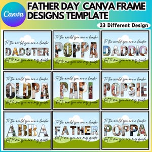 Fathers Day Canva Editable Frame Collage Template, Papa Photo Collage, Daddy Photo Print, Fathers Day Gift, Grandpa Gift, Papa Photo Frame