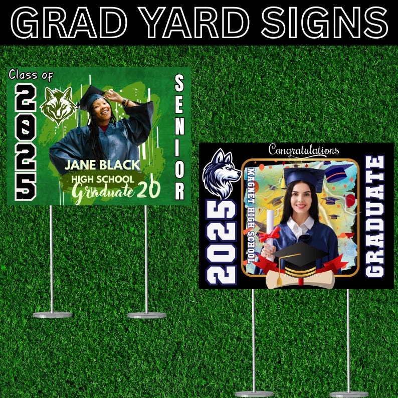 Graduation Yard Sign Canva Editable Templates, Congrats Grad Signs ...