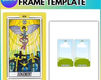 Tarotkarte Canva Rahmen bearbeitbare Vorlage, Canva Tarotkartenvorlage, Canva Rahmen Mockups, Canva Ziehen & Ablegen, digitaler Download