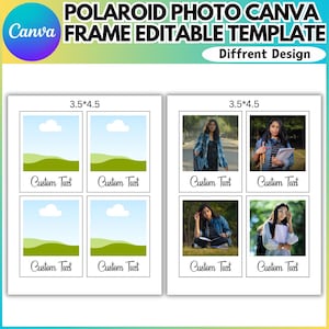 Polaroid Photo Canva bearbeitbare Vorlage, Instax Rahmen, druckbares Polaroid Foto Instax Photo, benutzerdefinierter Polaroid-Rahmen, digitaler Bilderrahmen