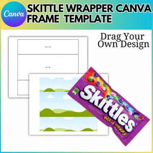 Skittles Wrapper Canva Editable Template, Blank Skittles Candy Wrapper Label, Personalized Skittles Wrapper, Digital Download