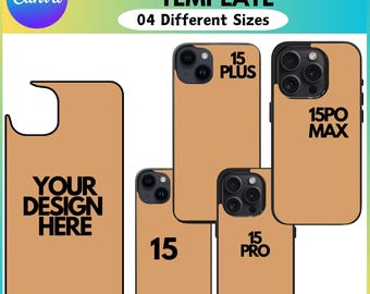 Bunt med 15 mallar för telefonskal, mall för iPhone-skal, redigerbar Canva-mall, sublimeringsmall för iPhone, mall för smartphone-svg-skal