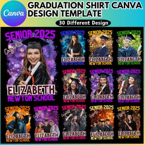 Senior 2025 Grad School Canva Editable Template, 2025 Grad School Shirt, 2025 Graduation, SeniorBootleg Rap Tee, Digital Download