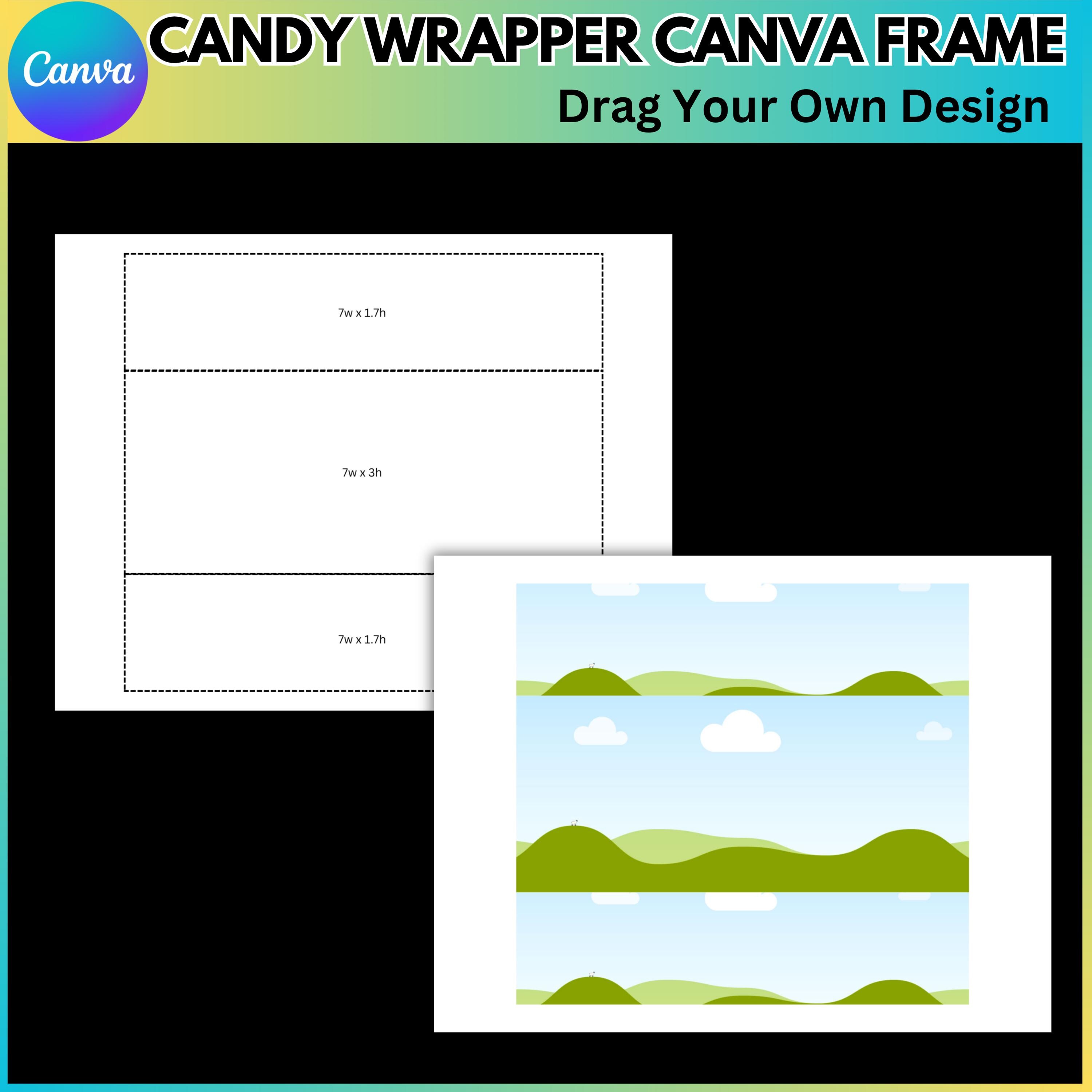 Candy Wrapper Canva Editable Template, Blank Candy Wrapper Label ...